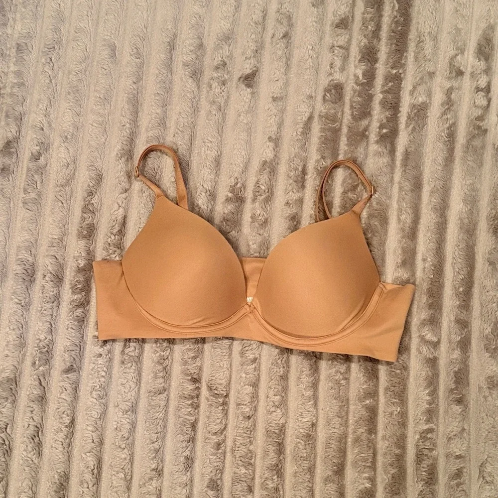 Aerie Smoothez Plunge Bra Tan Nude Wireless Padded 36A 4792-8326-212